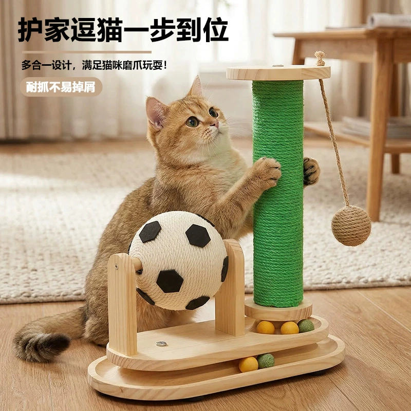 Cat Scratching Board and Cat Bed Integrated Toy with Turntable and Teaser Ball, Self-Entertainment and Boredom-Relieving Style, New Pet Supplies Set for Kittens