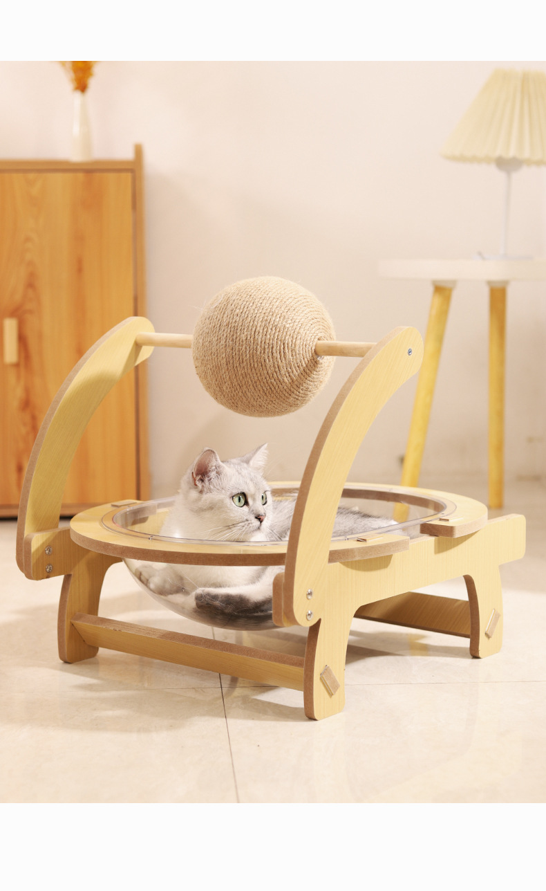 Cat Tree with Integrated Space Capsule Cat Bed detail 17